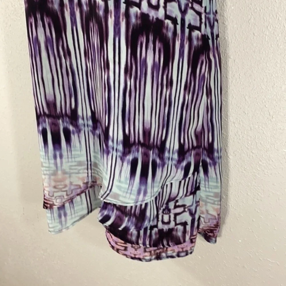Parker blue purple abstract halter swing dress BB27